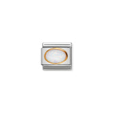 Nomination COMPOSABLE CLASSIC Edelsteine, Edelstahl und 18k gold (07_OPAL WEISS)